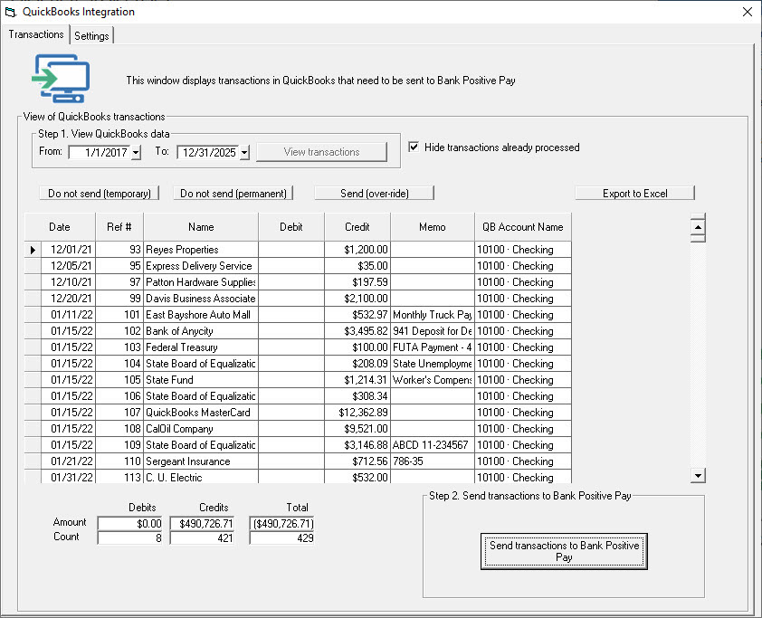 Importing Quickbooks Transactions Treasury Software 6457