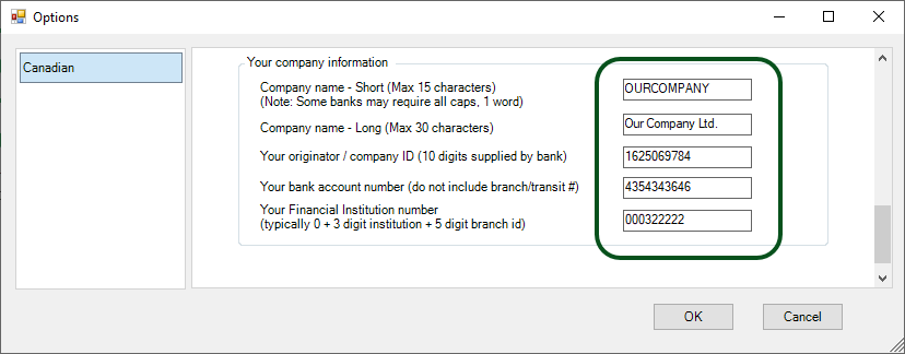 canadian bank account number format