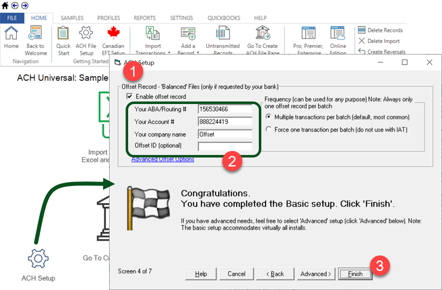 Balanced Files Offset Records Treasury Software