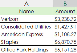 Sample Excel Import File, used when Profiles are stored in ACH Universal Online. 